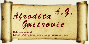 Afrodita Gmitrović vizit kartica